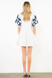 THML Valerie Embroidered Puff Sleeve Short Dress