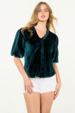 Myrna Puff Sleeve Velvet THML Top