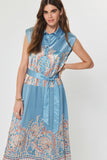 Alice Paisley Floral Button Down Midi Current Air Dress