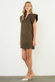 Martha Flutter Sleeve Suede THML Dress