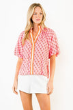 THML Tori Puff Sleeve Flower Print Top