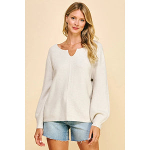 Millie Urban Grey Ribbed PINCH Sweater Pullover