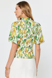 Amari Lemon Print Puff Sleeve Current Air Blouse