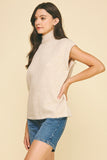 Dina Turtle Neck Cap Sleeve PINCH Sweater Top