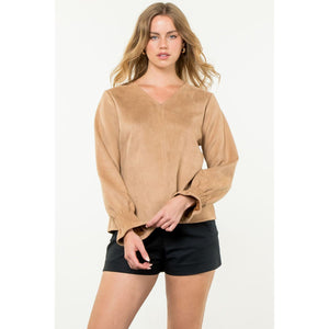 Adalina Long Sleeve Suede THML Top