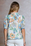 Wynn Puff Sleeve Floral Print Current Air Blouse
