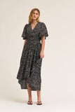 Elliana Unbalanced Skirt Floral Print Maxi Grade and Gather Dress