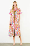 THML Salma Button Down Maxi Flower Dress