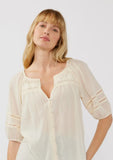 Lovestitch Kinsley Short Puff Sleeve Button Down Top