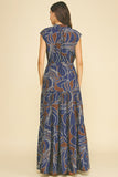 PINCH Caroline Abstract Print Tiered Maxi Dress