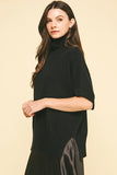 Trudy Turtle Neck Short Sleeve PINCH Sweater
