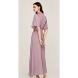 Paulina Grade and Gather Soft Purple Unbalanced Skirt Maxi