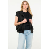 Moira Striped Texture Zip Up THML Vest