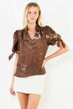 THML Augusta Tie Sleeve Floral Top