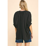 Linda V-Neck Tunic Pinch Top