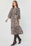 Lexi Floral Paisley Printed  Midi Current Air Dress