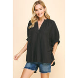 Linda V-Neck Tunic Pinch Top