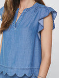 Lillian Flutter Sleeve Current Air Blouse