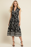 PINCH Jasmin Floral Print Tiered Midi Dress