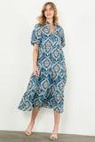 Connie Puff Sleeve Tiered Printed THML Dress- SALE