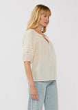 Lovestitch Kinsley Short Puff Sleeve Button Down Top