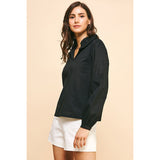 Victoria Ruffle Collared Woven Pinch Blouse