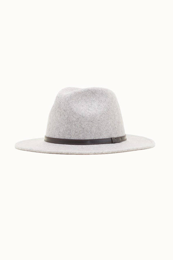 Olive & Pique - GARRISON - 100% Wool Felt Heather Gray Rancher, Vivid Hunter Green Satin Lining Hat