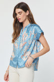 Magaly Split V Neck Button Down Current Air Blouse