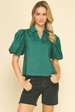 PINCH Kara Bubble Sleeve Blouse Top