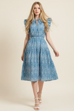 PINCH Sophia Floral Print Tiered Midi Dress