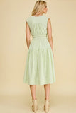 PINCH Carissa Striped Tiered Midi Dress with Tie Details