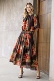 THML Victoria Floral Print Top with Bubble Hem