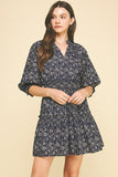 Toni Floral Balloon Sleeve Mini PINCH Dress