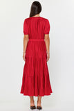Velma Puff Sleeves Pleated Maxi Current Air Dress
