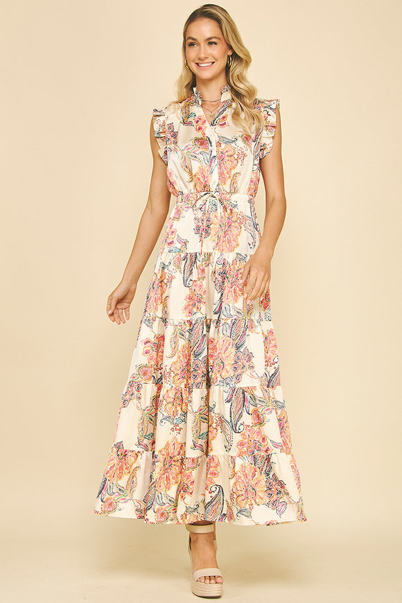 Sofia Floral Print Tiered Maxi PINCH Dress
