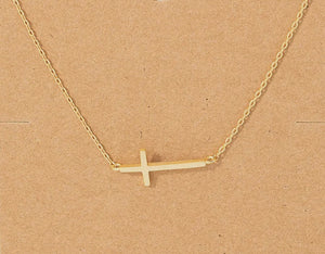 Rachel Side Cross Necklace