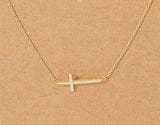 Rachel Side Cross Necklace