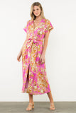 THML Rosie Short Sleeve Flower Print Dress
