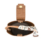 Lucia Brown Tote BC Bag with Scarf