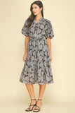 PINCH Sharon Floral Button Down Tiered Midi Dress