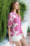 THML Liza Puff Sleeve Abstract Top