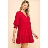 Veronica V Neck Tiered Mini PINCH Dress