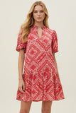 PINCH Leia Bandana Print Mini Dress