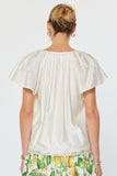 Eilijah Ivory Flutter Sleeve Current Air Blouse
