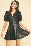 PINCH Adele Leather V Neck Mini Dress