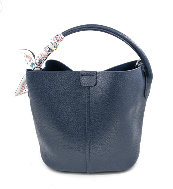 Erica Navy Tote BC Bag with Scarf