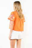 THML Avani Short Sleeve Embroidery Detail Top