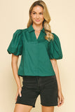 PINCH Kara Bubble Sleeve Blouse Top