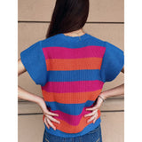 Tara Short Sleeve Multi Color Knit THML Top