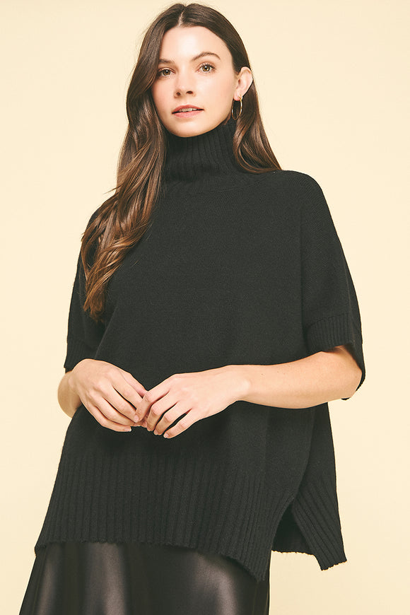 Trudy Turtle Neck Short Sleeve PINCH Sweater